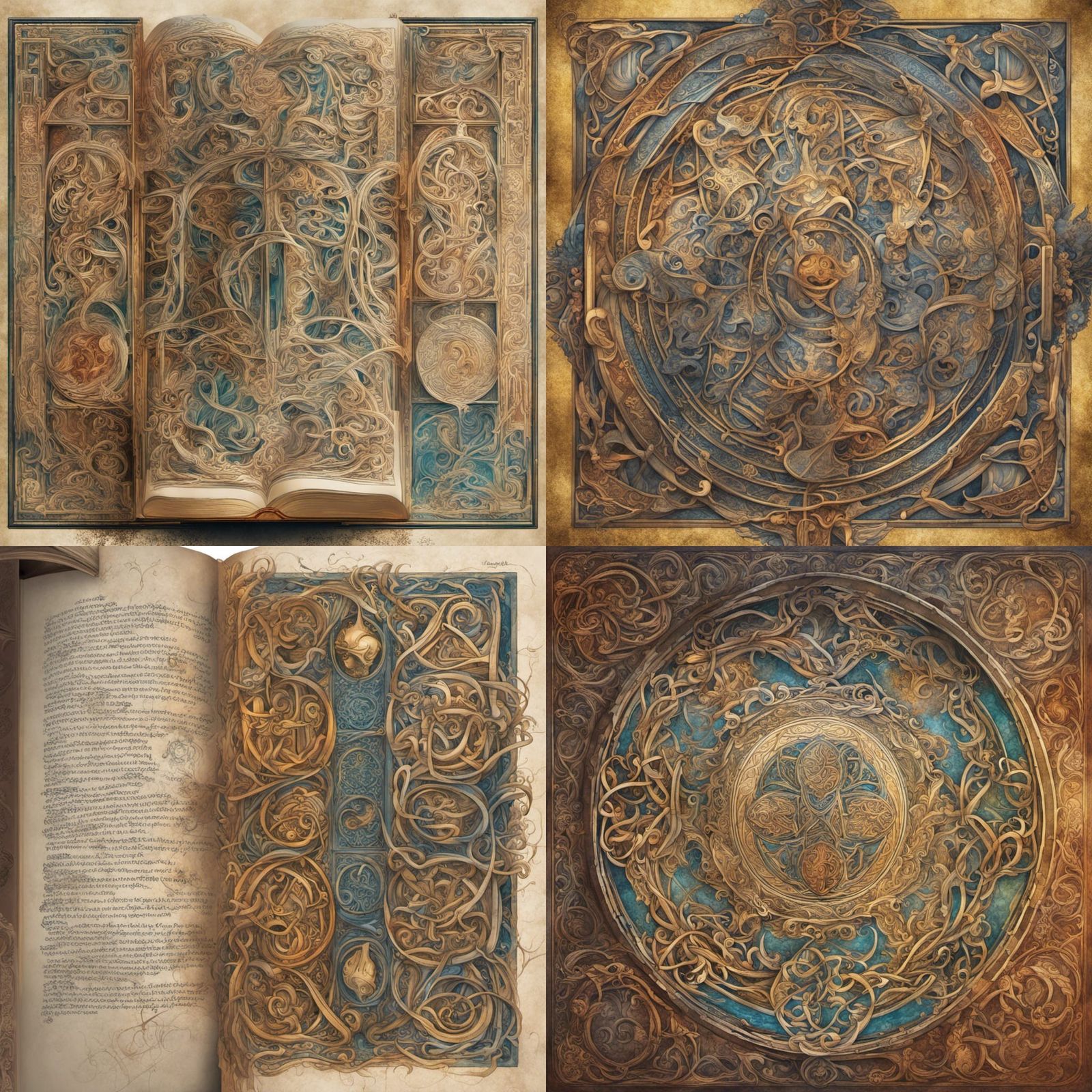 magical book , celtic designs