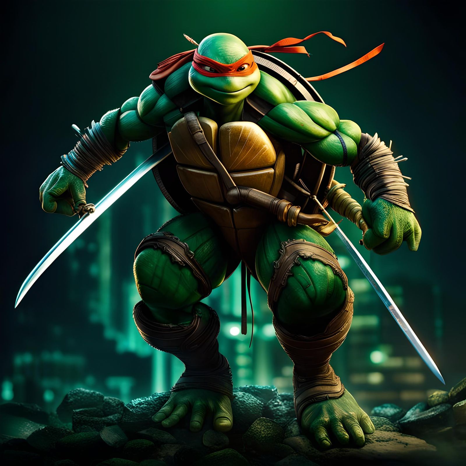 Leonardo TMNT Action Pose with Swords