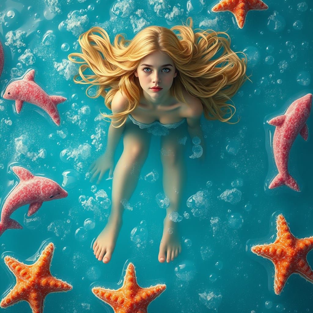 Dreamlike Soda Sea with Candy Creatures