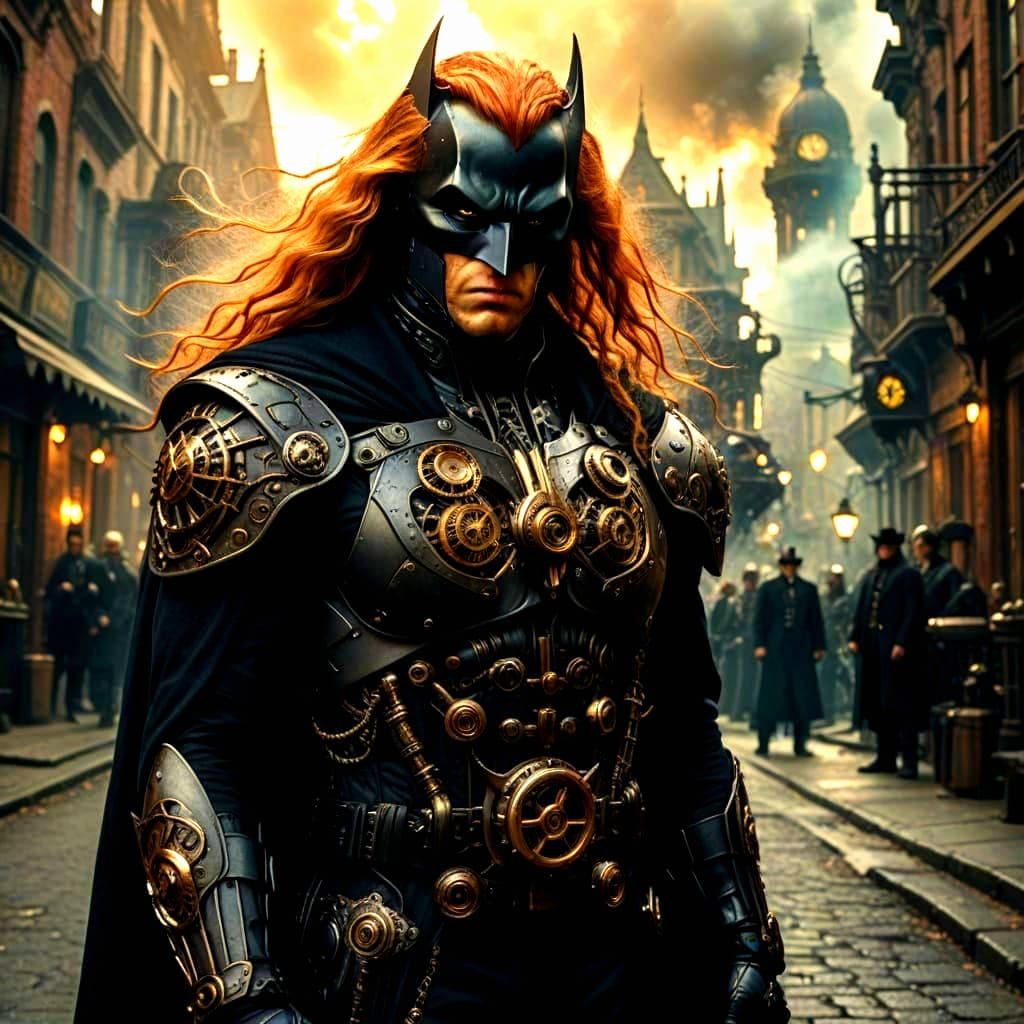 Steampunk Batman With Victorian Lighting and Equipment