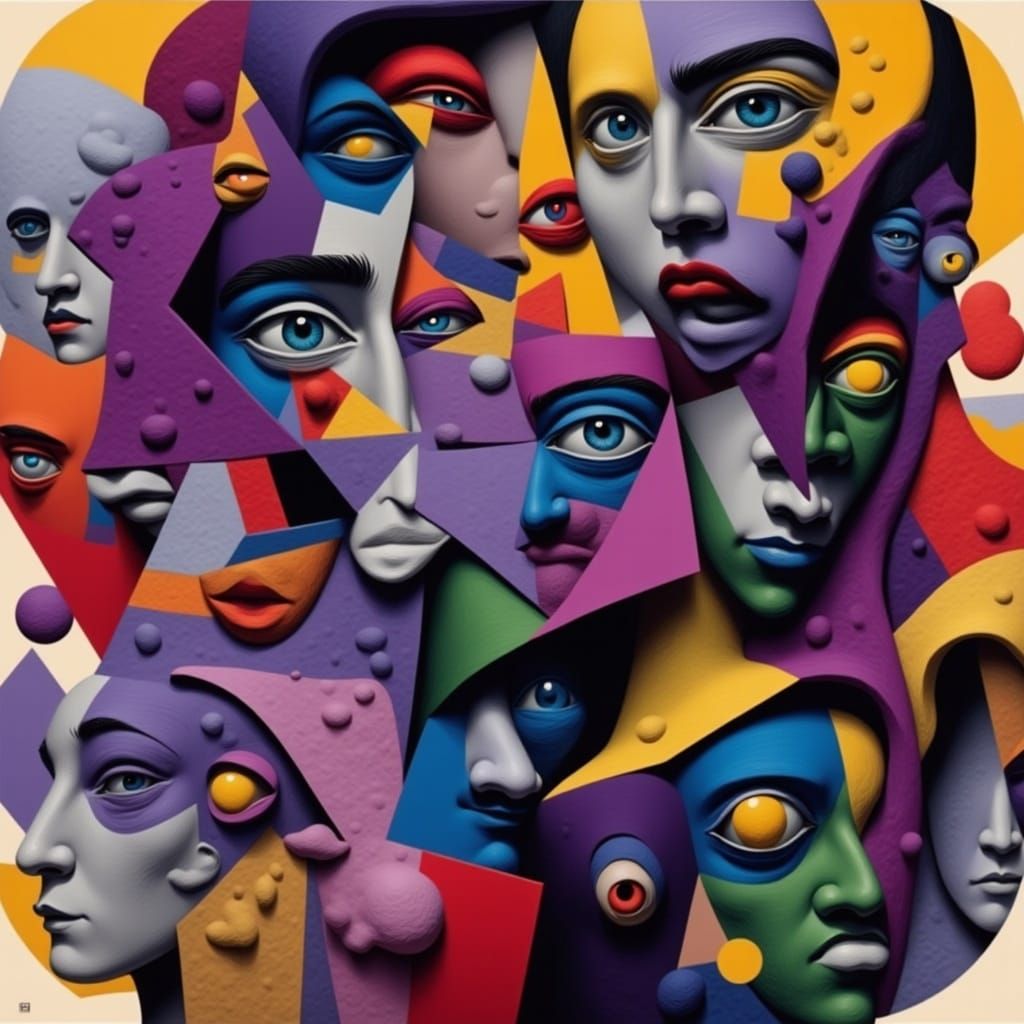 Distorted Faces in Optical Illusion