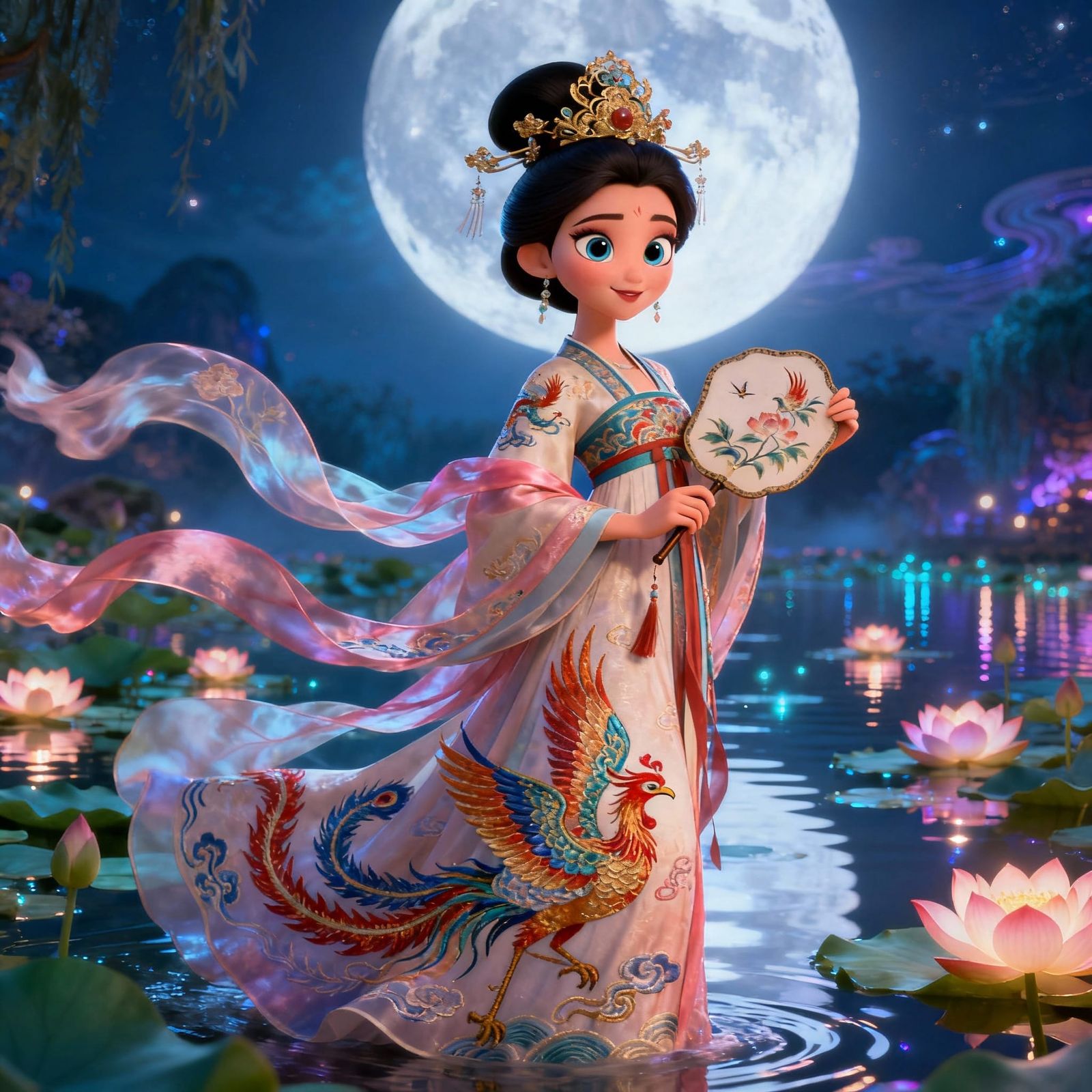 Disney-Style Chinese Concubine in Tang Dynasty Attire