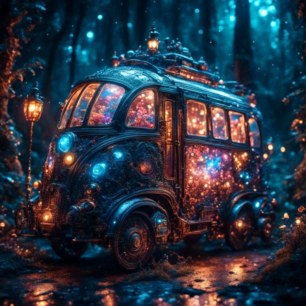 Cybernetic Robocops in Sparkling Night Setting