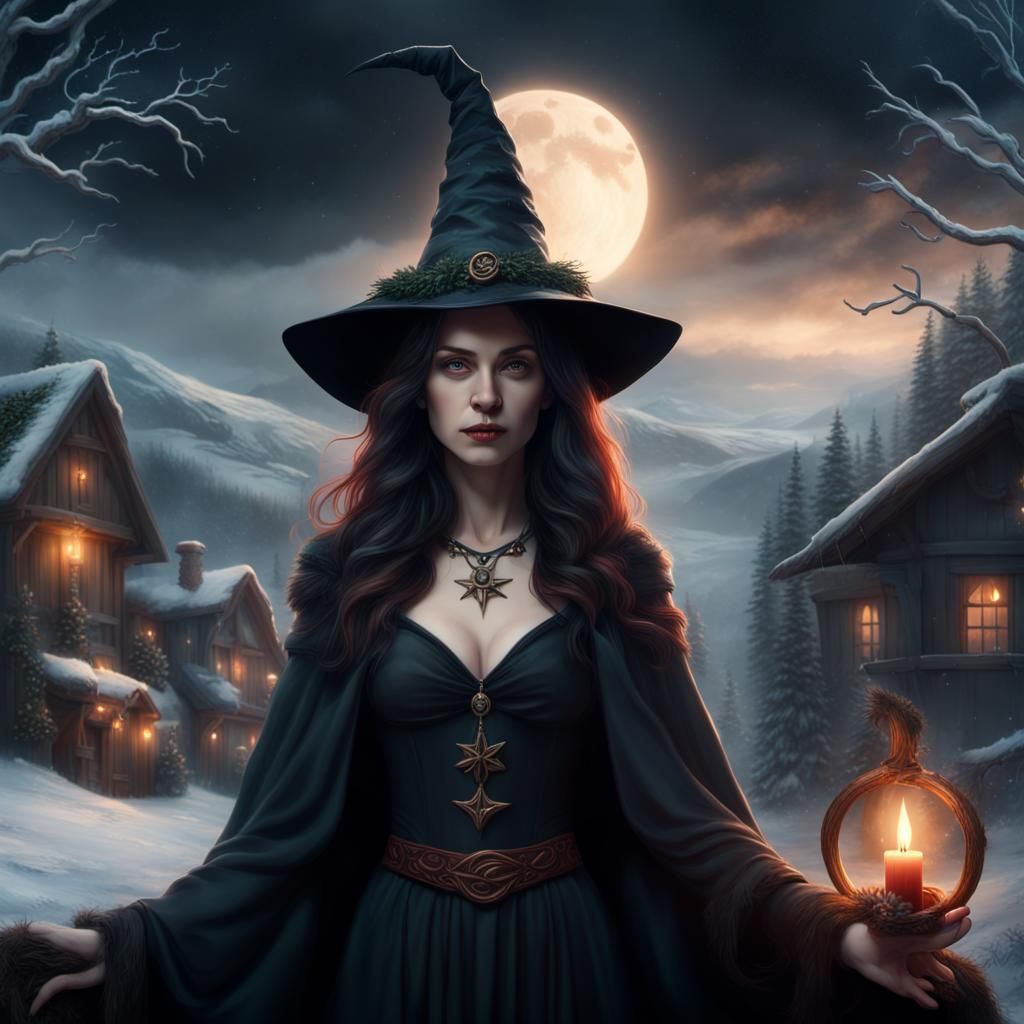 Yule Witch Digital Matte Painting