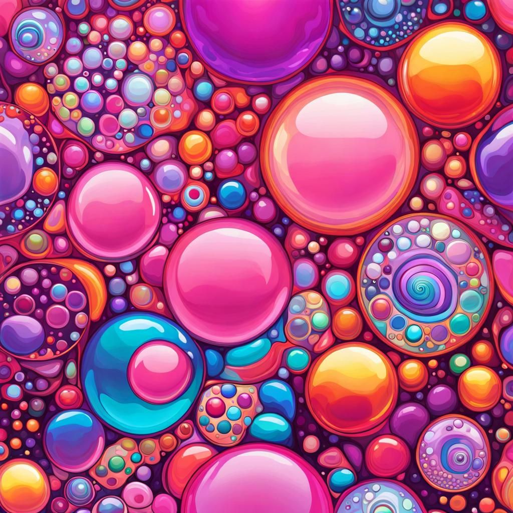 Psychedelic Bubbles in Cosmic Stained Glass Style