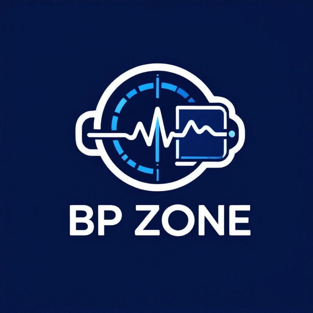 BP Zone Futuristic Health Tech Logo in Blue and White