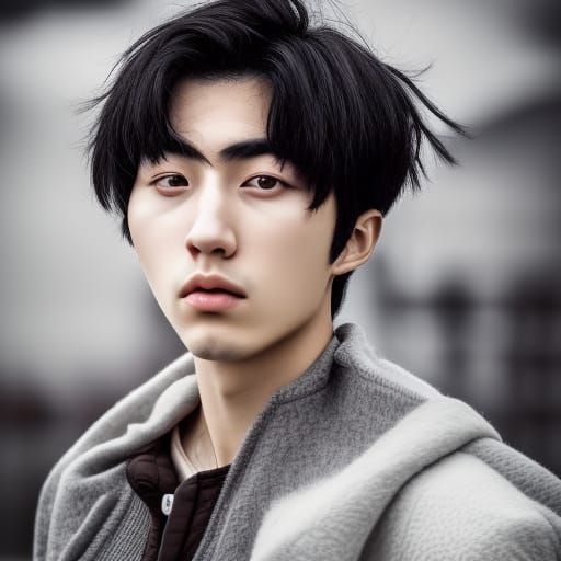 Hyperrealistic Portrait of a Korean Man