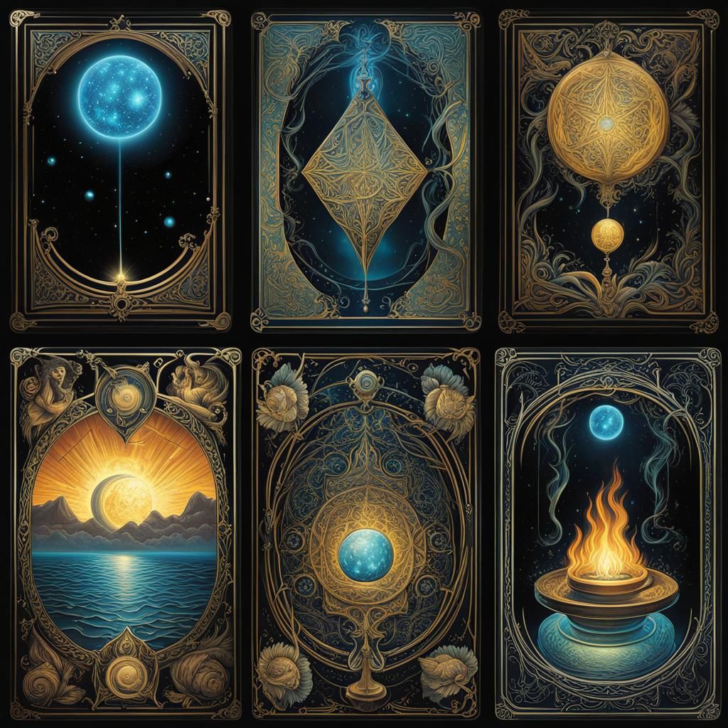 Bioluminescent Tarot Cards with Mystical Designs