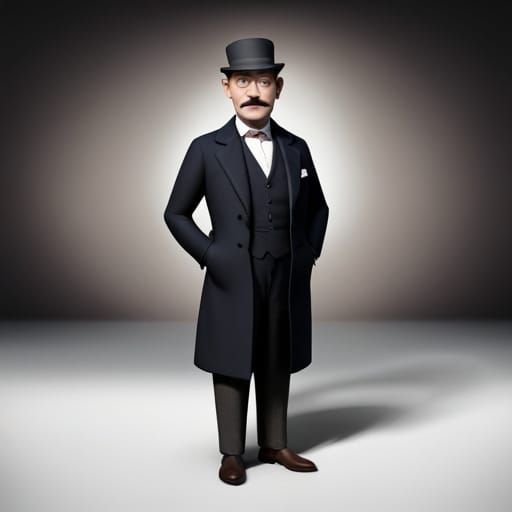 Hercule Poirot as Pixar Character in 3D Digital Art
