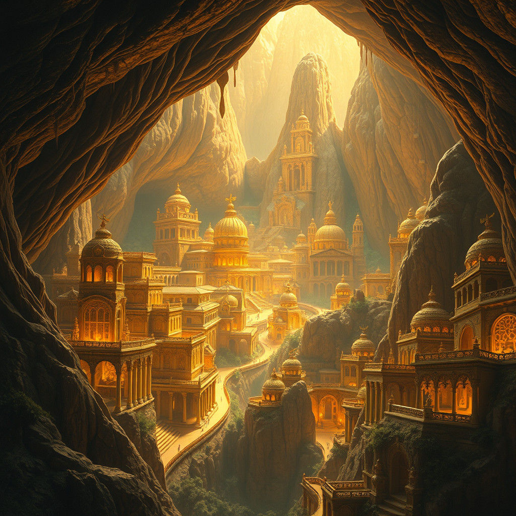 Mystical City of Gold Hidden in Cave