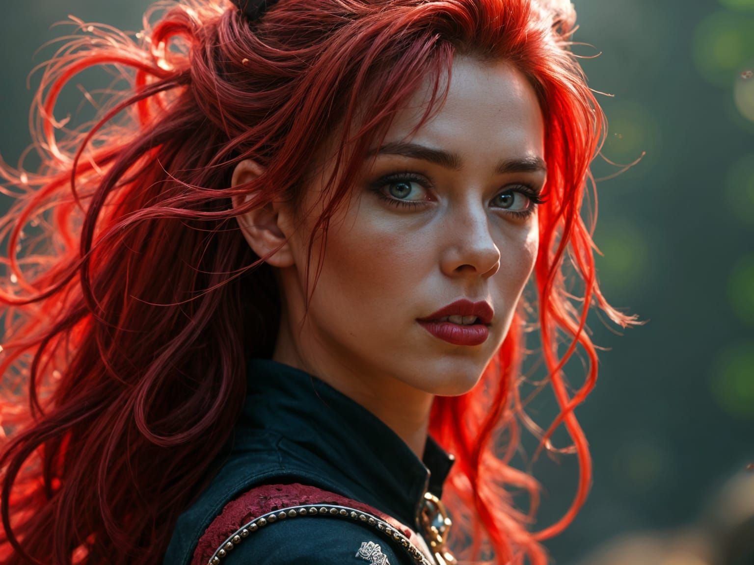 Natasha Romanoff: Demi-Saiyan Warrior in Matte Painting Styl...