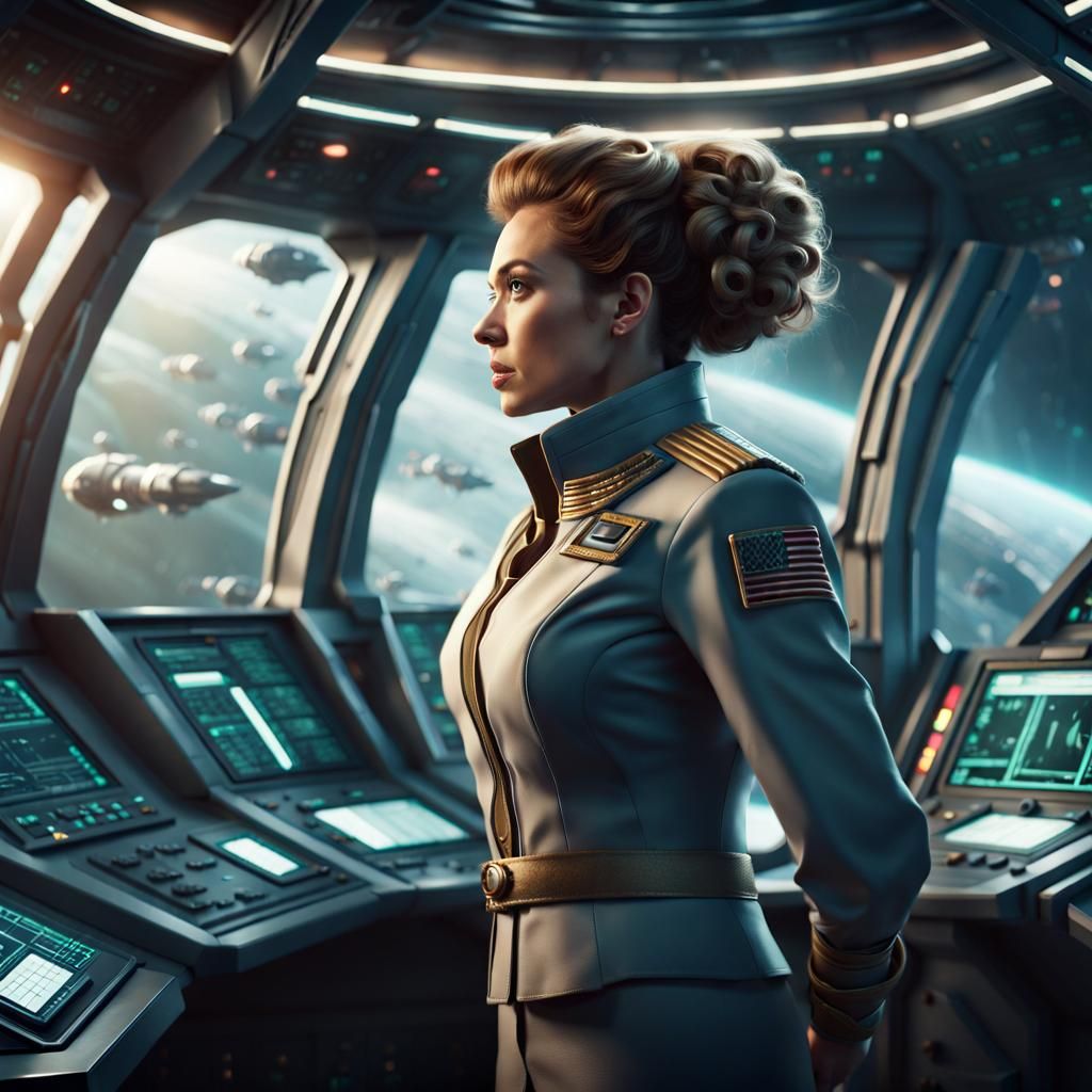 Sci-Fi Space Warship Captain Concept Art