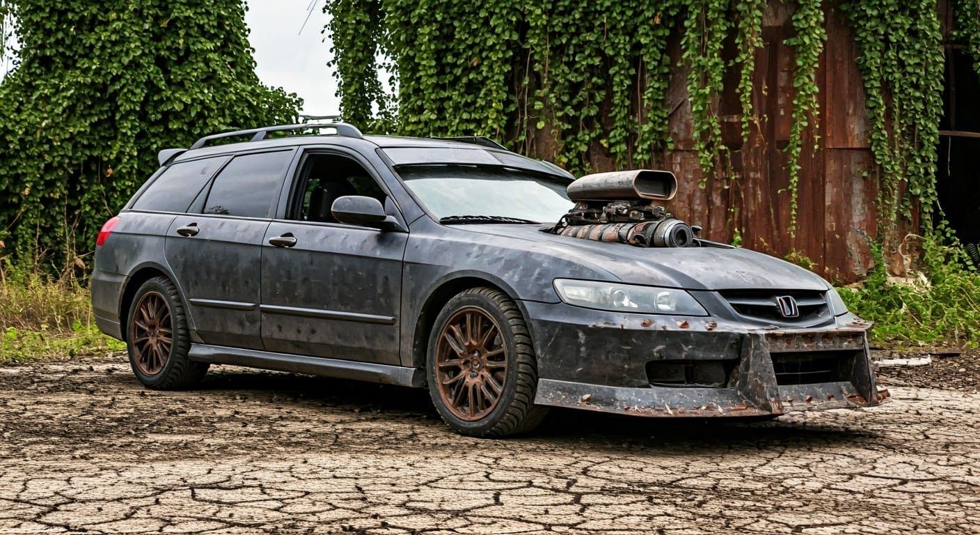 Weaponized Armored Station Wagon in Wasteland