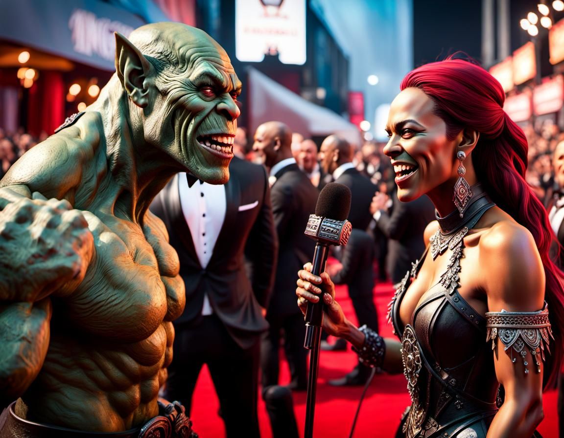 Orc Barbarian Interviewed by Dark Elf Reporter