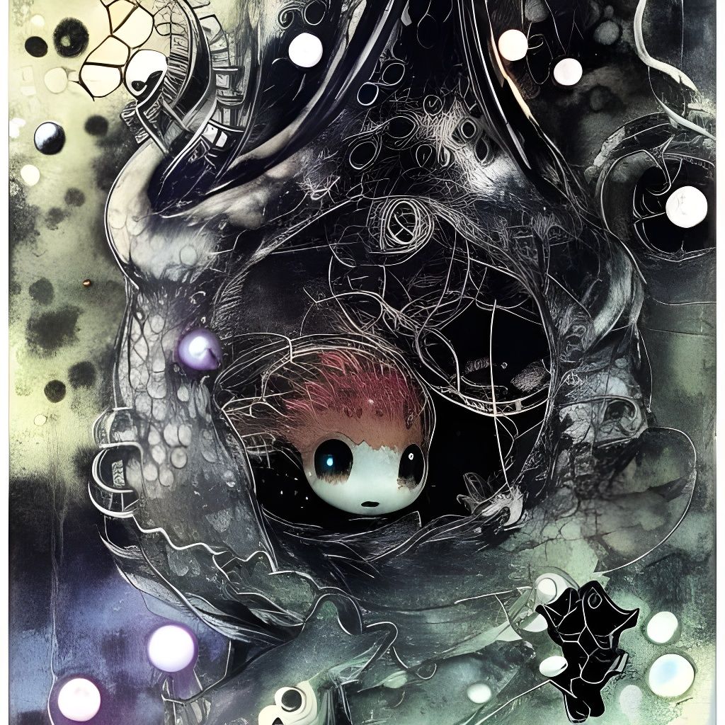 Ethereal Being of Light in Dark Cave