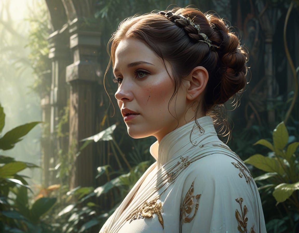 Confident Princess Leia in Bio Punk Chamber