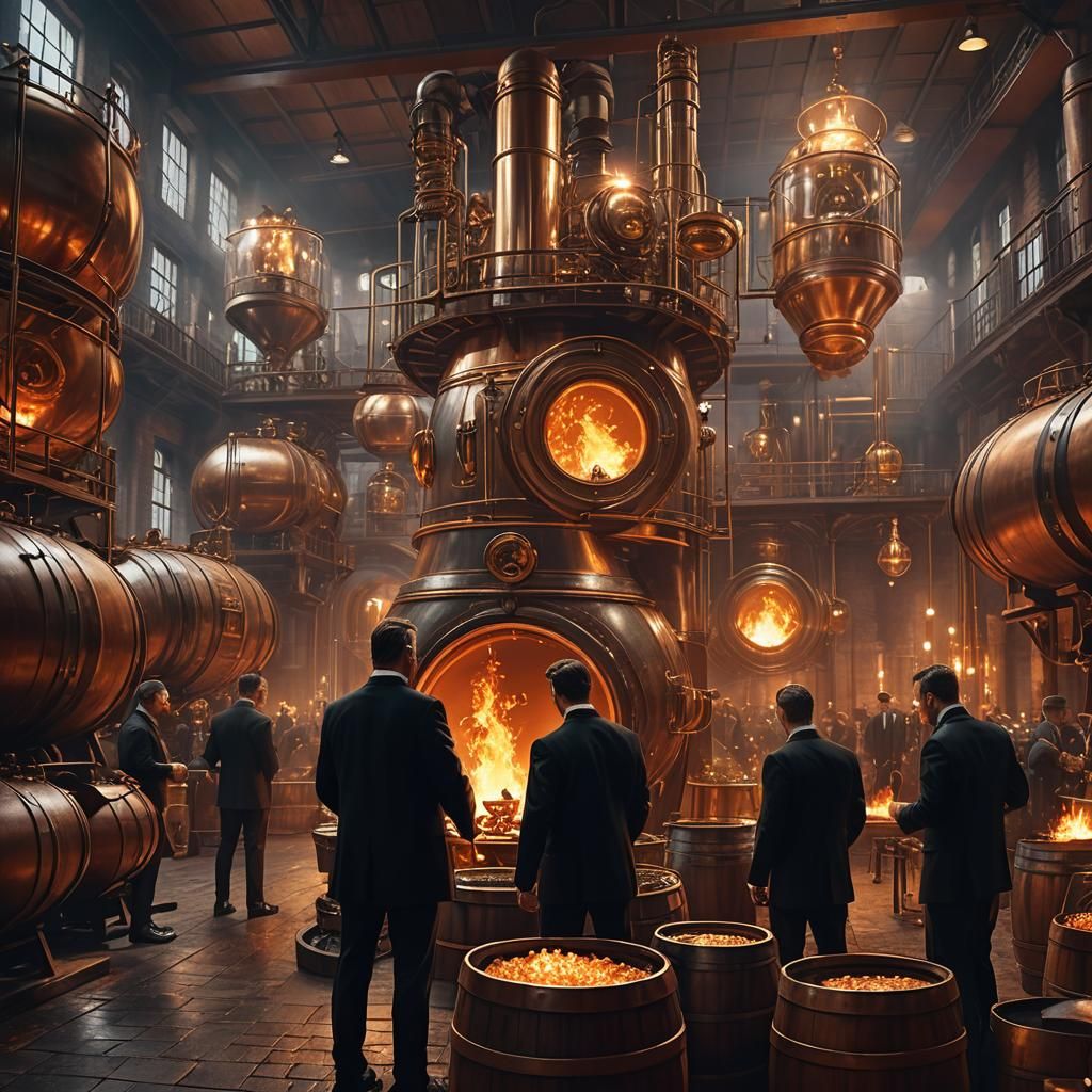 Men in Black Watch Bourbon Being Made