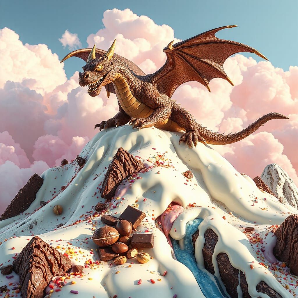 Chocolate Dragon Guardian of White Chocolate Mountain