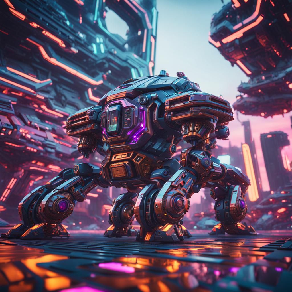 Psychedelic Shapes Paradox with Intricate Mech Details