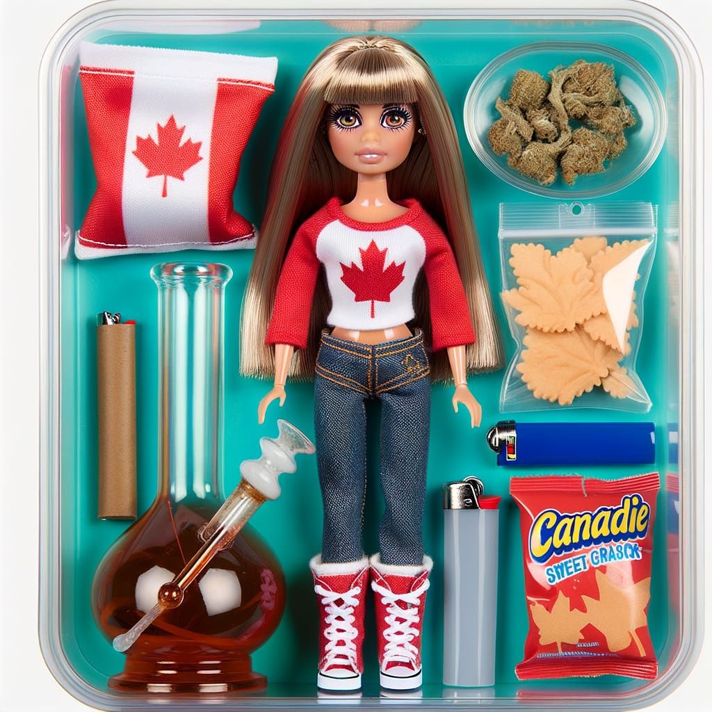 Canadian Hippie Barbie Doll in Psychedelic Outfit