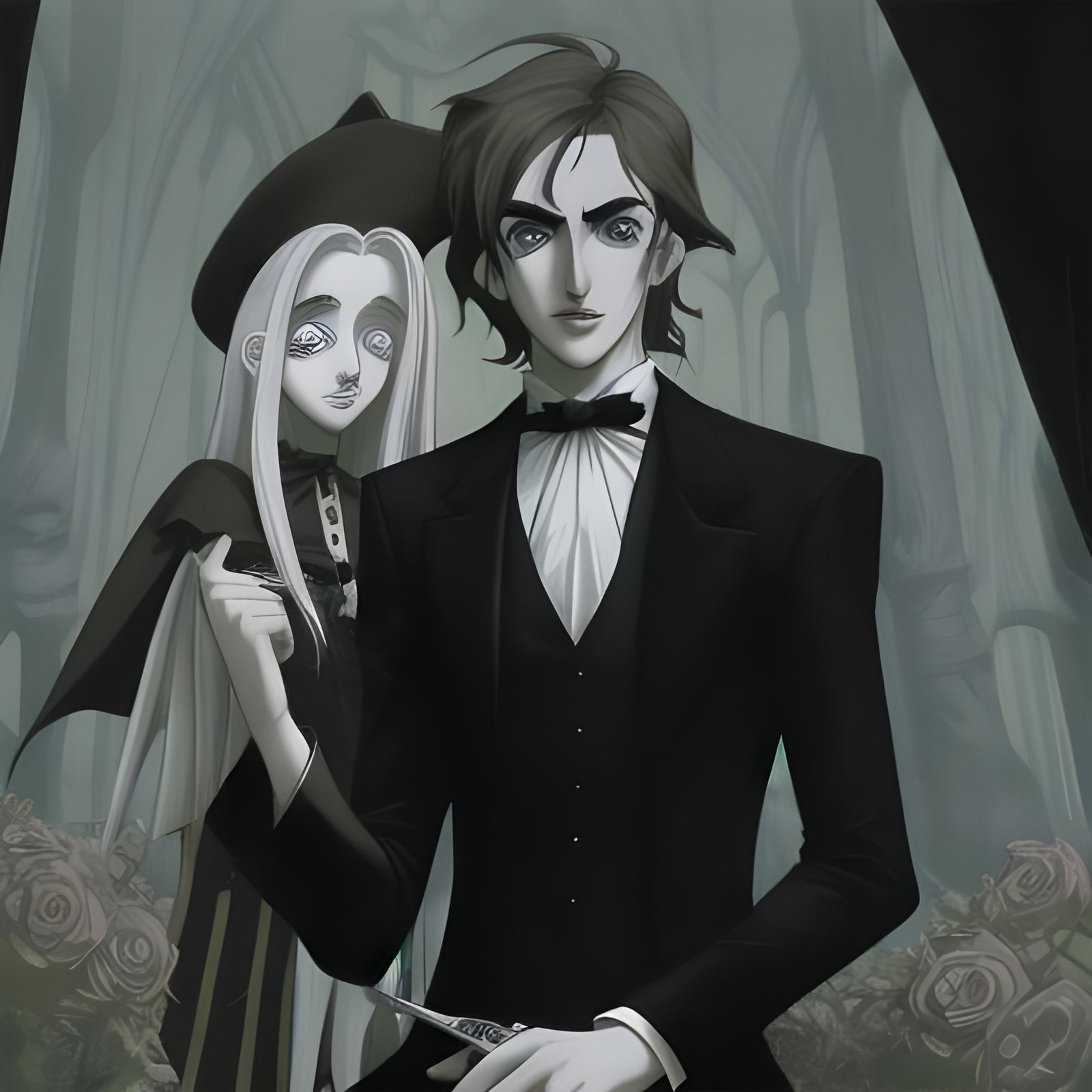 Gothic Art: Achilles Mortimer in Tim Burton Style