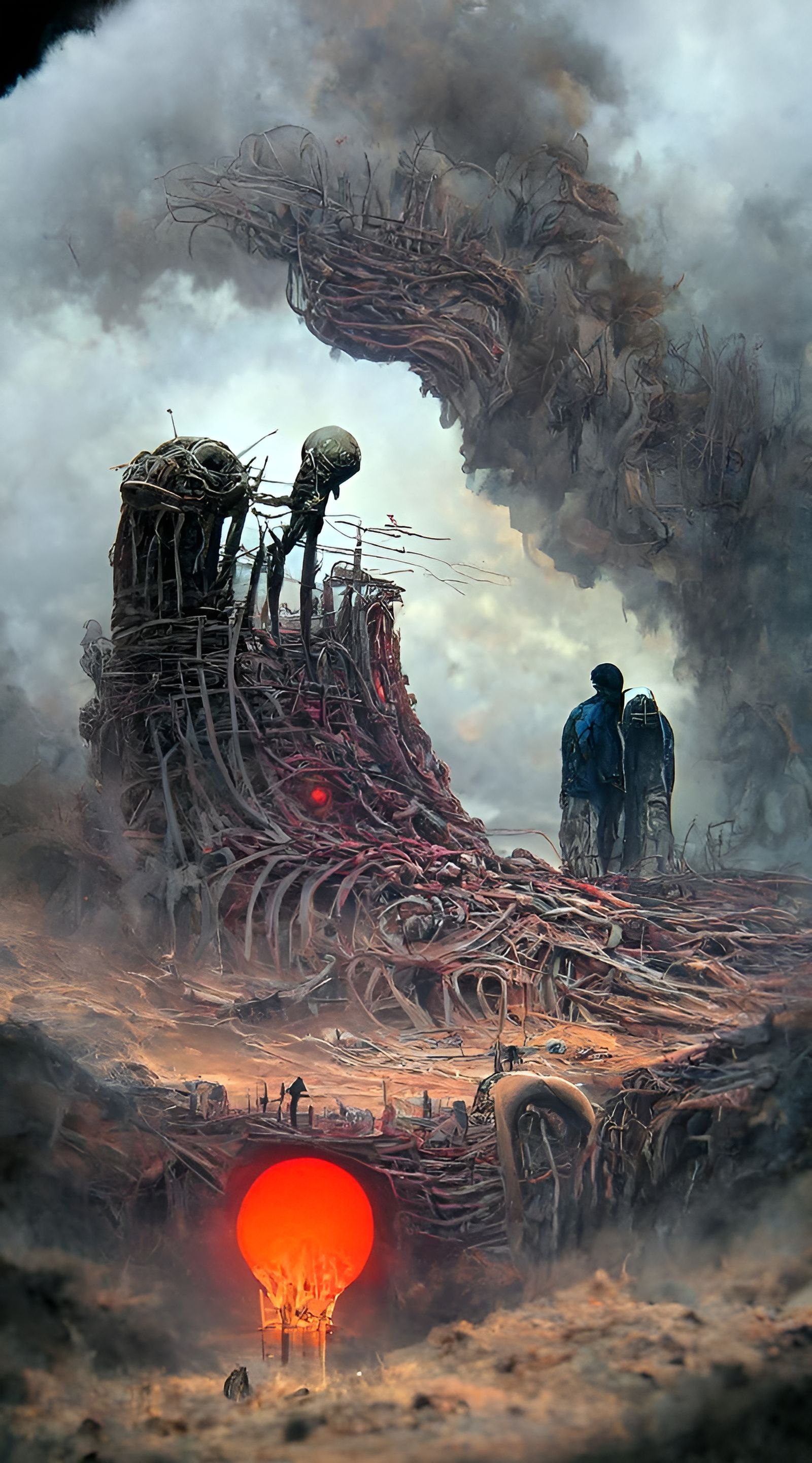 Post-Apocalyptic Catastrophe in Dark Surrealist Style