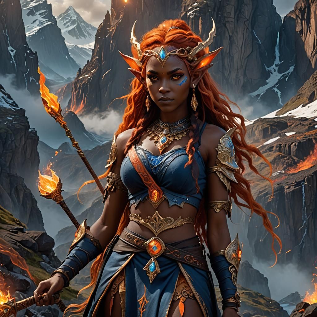Fire Genasi Fantasy Illustration