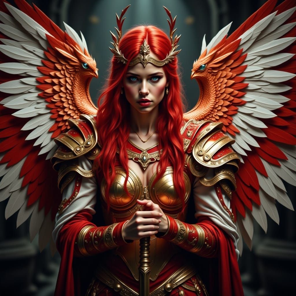 Ethereal Valkyrie with Norse Battleaxe in Dark Fantasy Style