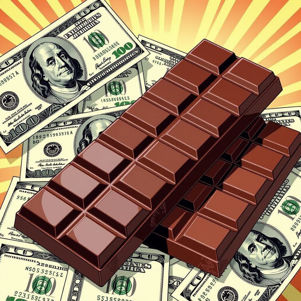 Chocolate Bars Inside Fort Knox in Comic Book Style