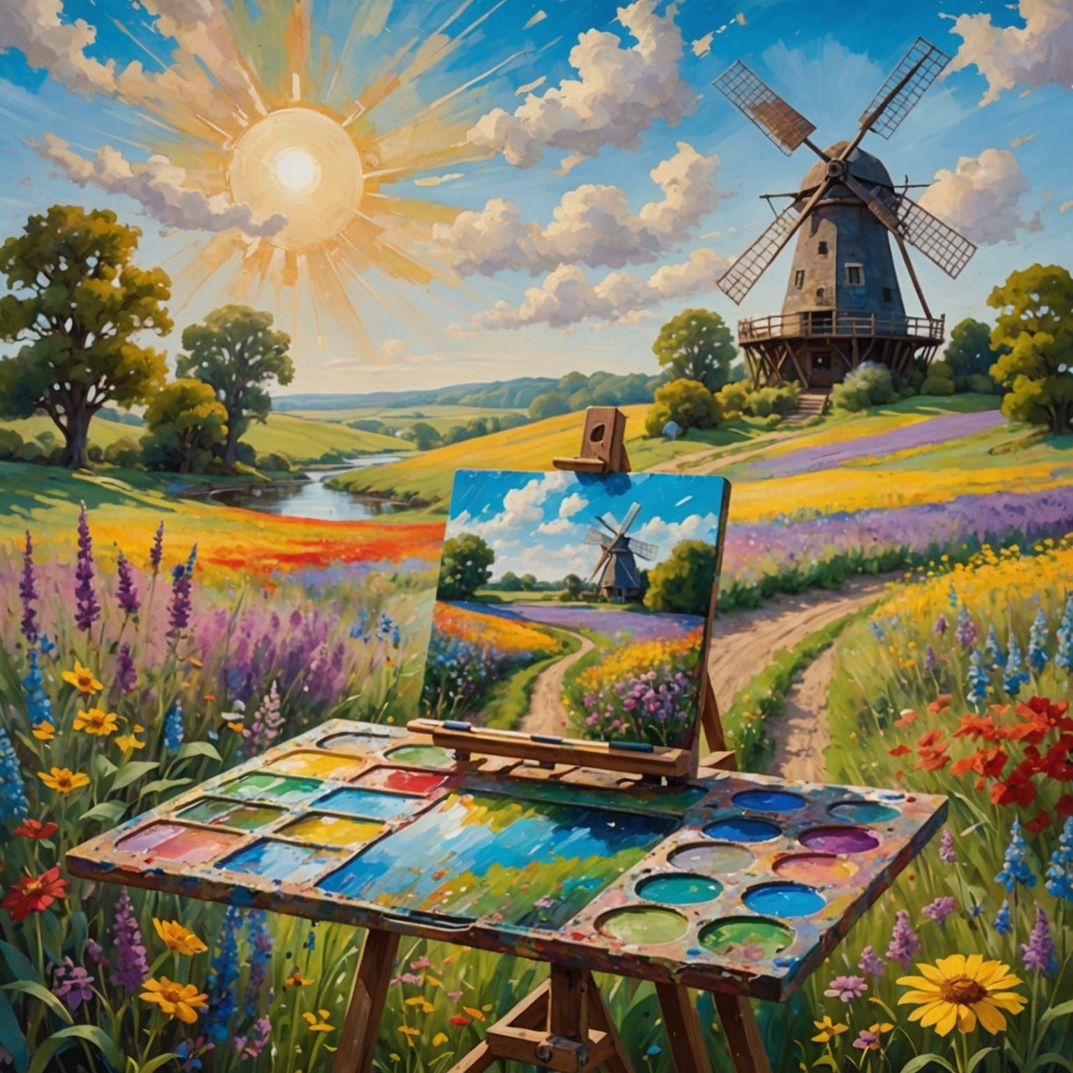 Impressionist Landscape Revealed on Painter's Palette