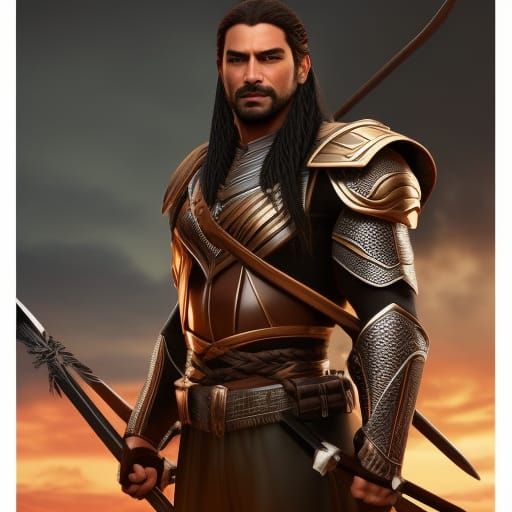 Feline Guardian with Braided Hair, Hyperdetailed Portrait