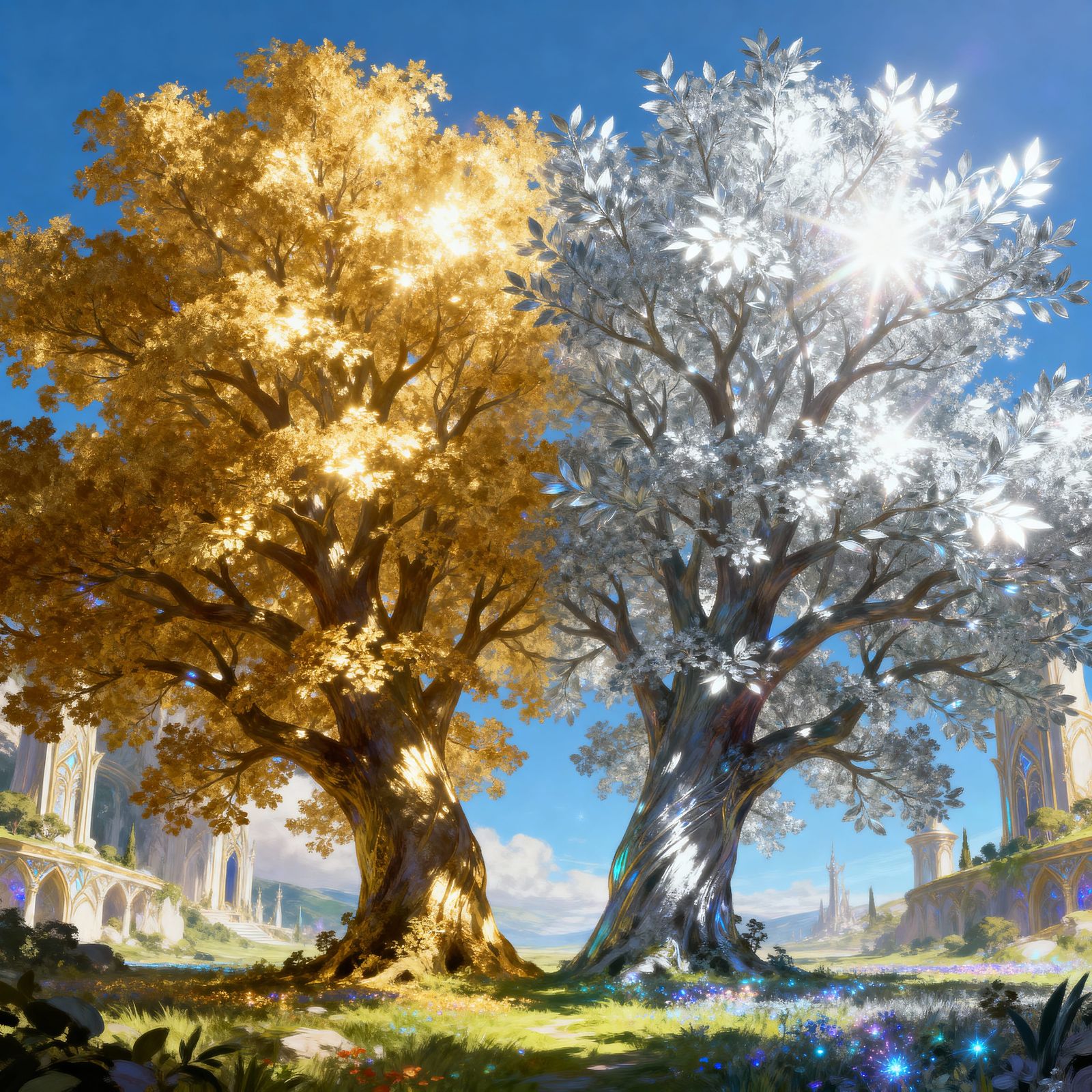 Magical Valinor with Golden and Silver Trees