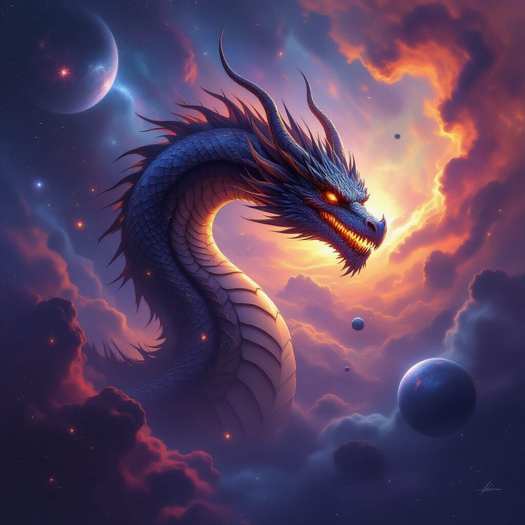 Ancient Dragon Emerges From Cosmic Nebula
