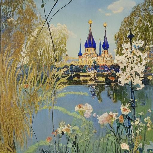 Loch Ness Monster Devours Poetesses in Art Nouveau Style