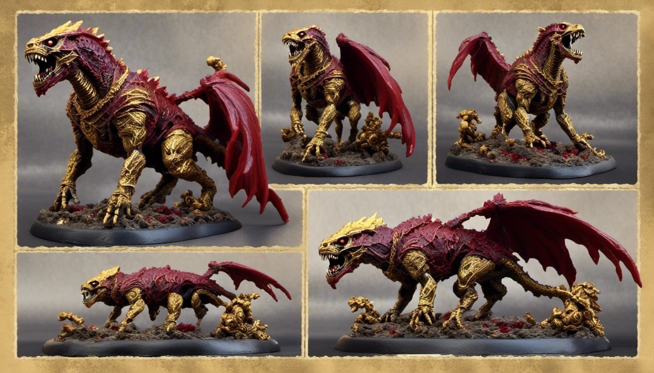 Undead Chimera-Kaiju with Skeletal Celebrants