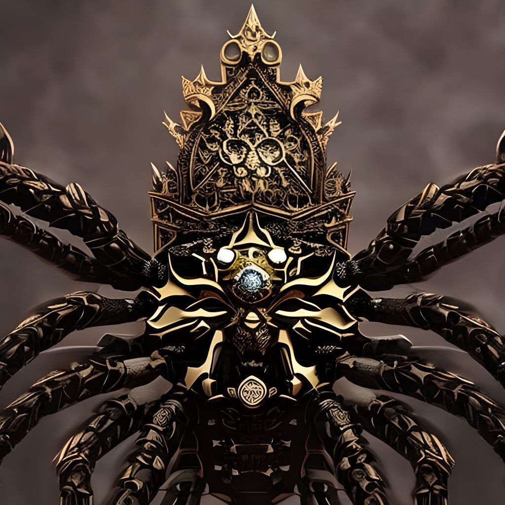 Steampunk Spider in Gothic Armour: Detailed Portrait
