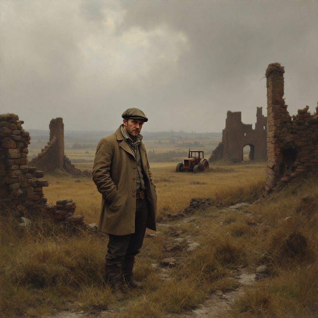 Devastated British Farm Landscape in Gritty Realism