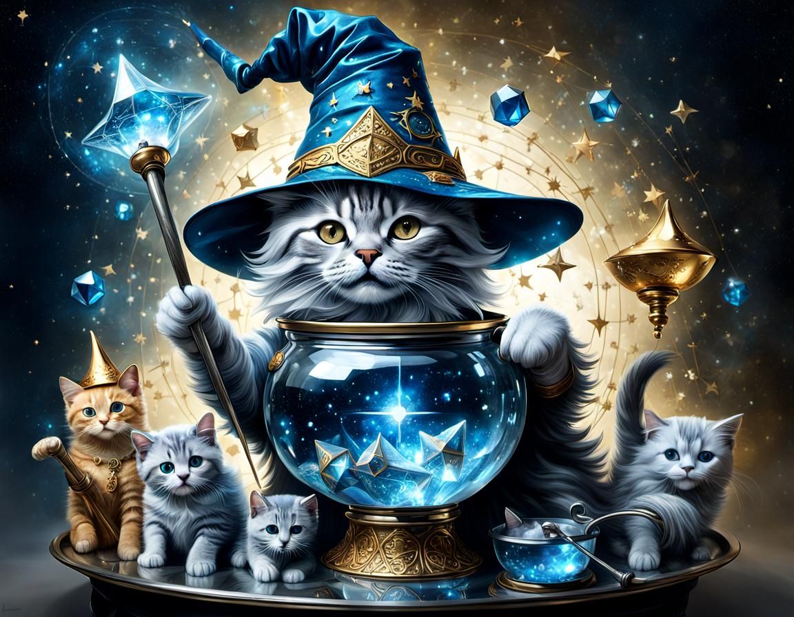 Cat in Wizard Hat