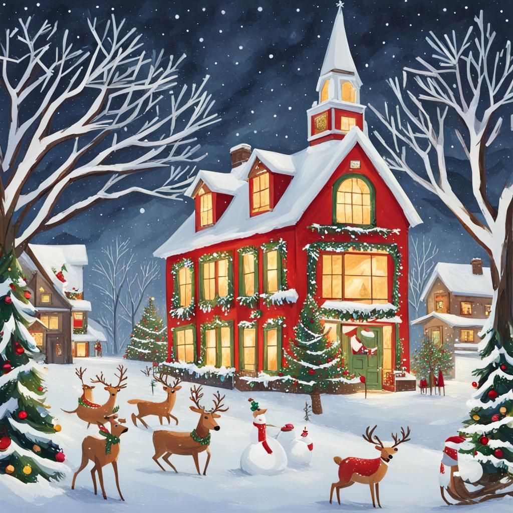The Joy of Christmas: A Festive Holiday Scene