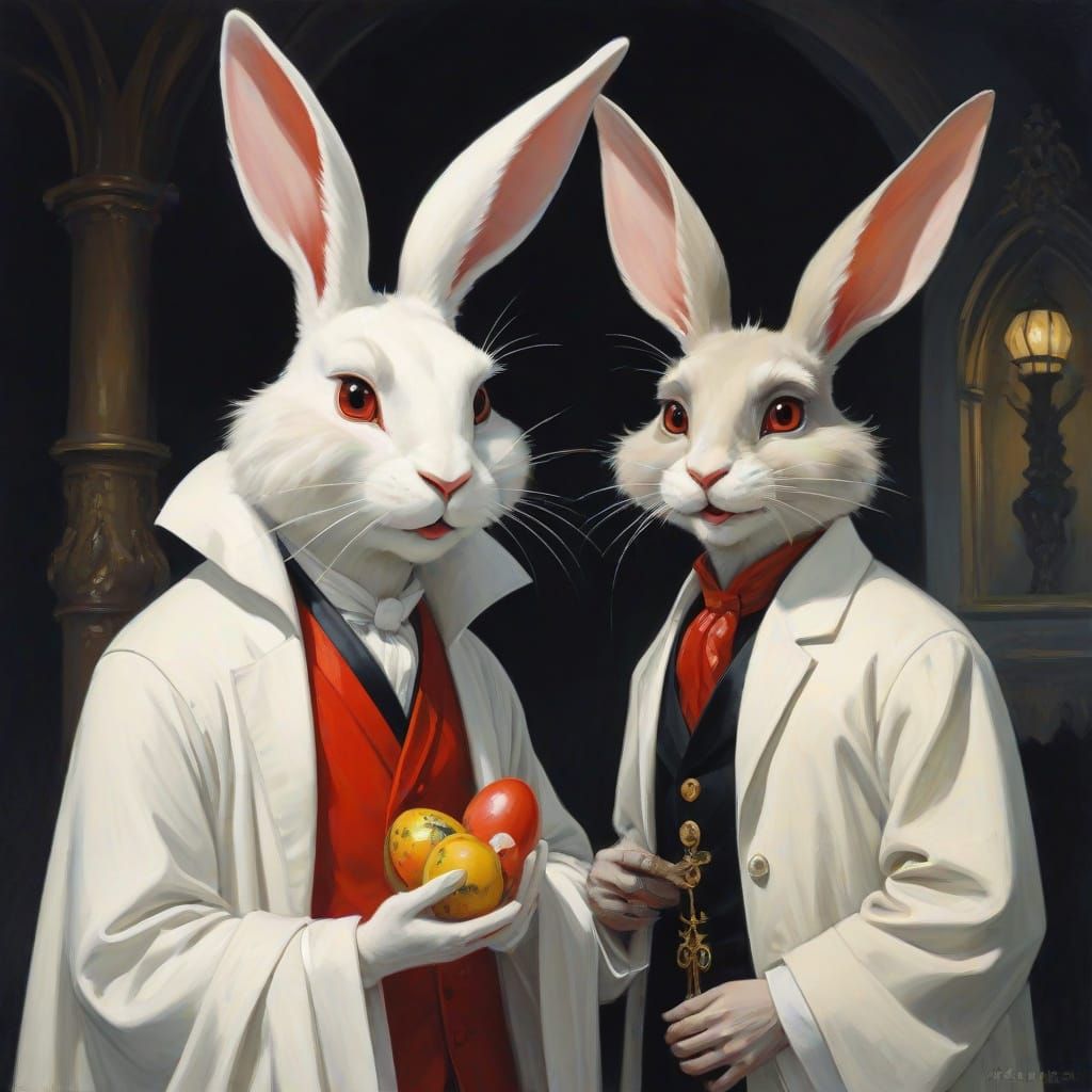 Easter Bunny in a Dark and Moody Artistic Style