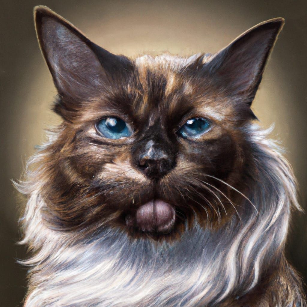 Brat Cat Portrait in Hyperdetailed Style