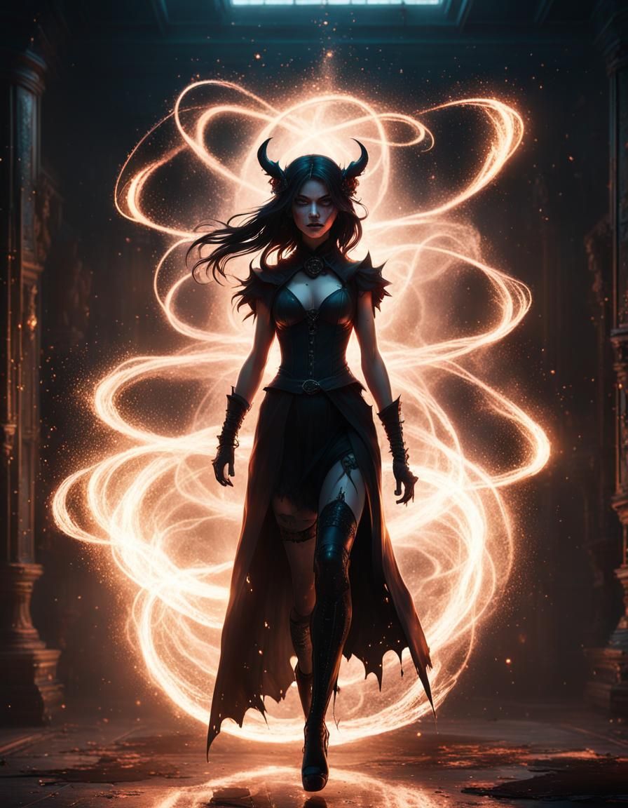 Hyperdetailed Demonic Necromancer Portrait