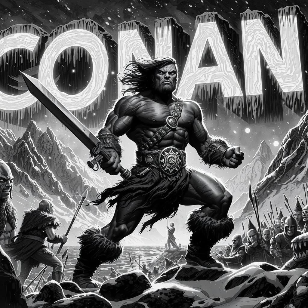 Epic Conan in Chiaroscuro Nordic Fantasy Art