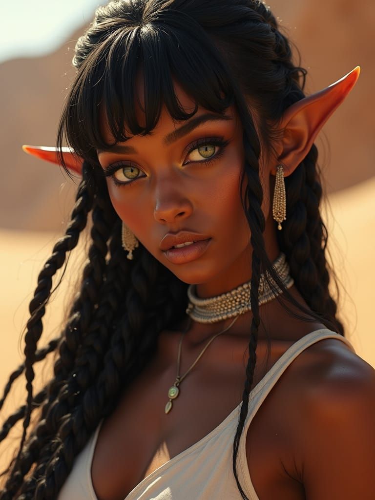 Sunlit Elf Portrait in Photorealistic Style