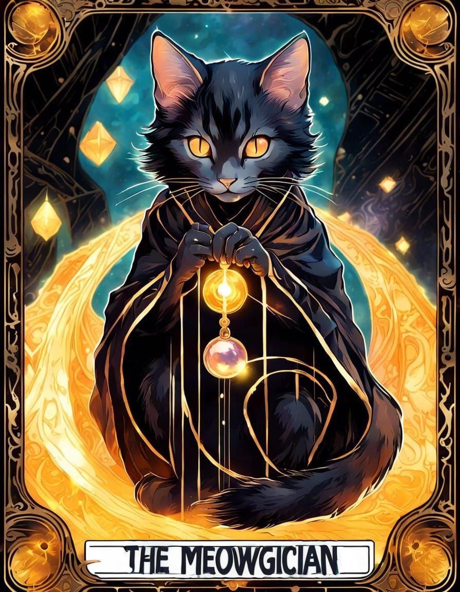 The Meowgician: Handwritten Whimsical Text