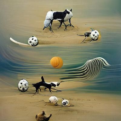 Surreal Animals Playing Soccer in Dreamscape