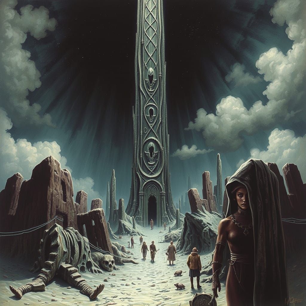 Grotesque, Surreal Landscapes in Dark, Vibrant Colors