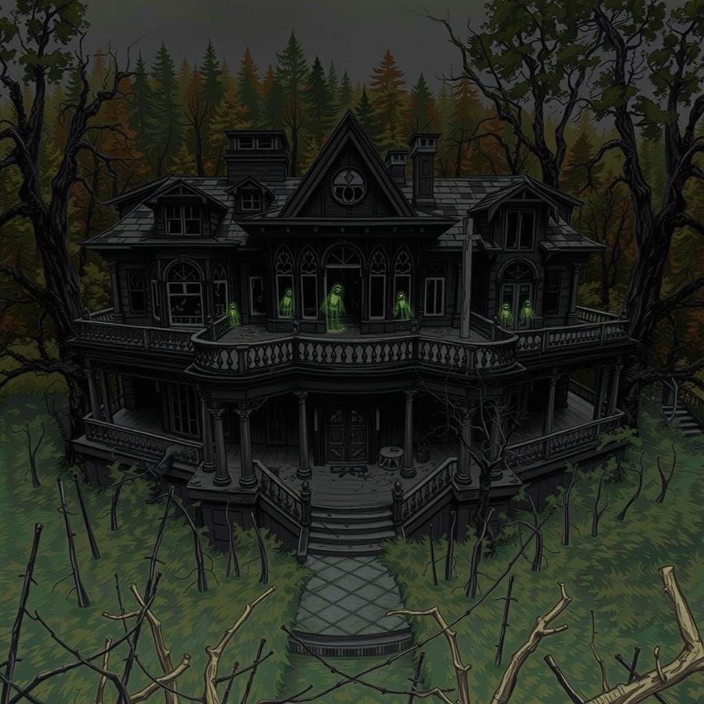 Haunted Mansion in Dark Fantasy Style