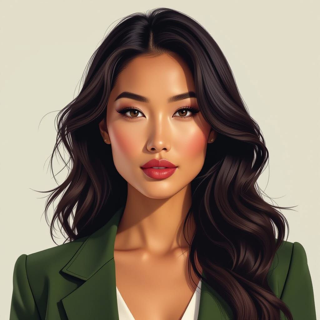 Multi-Ethnic Woman Portrait in Atmospheric Lighting