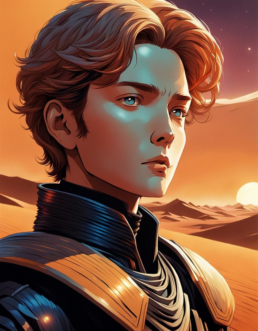 Dune Personified as Cel-Shaded Manga Art